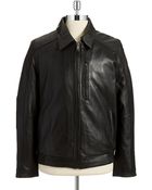 Andrew Marc Leather Bomber Jacket - Lyst