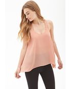 Forever 21 Eyelash Lace Crepe Tank - Lyst