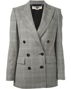 Stella McCartney Checked Double Breasted Blazer - Lyst