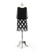 Betsy & Adam Blouson Chiffon And Sequin Cocktail Dress - Lyst
