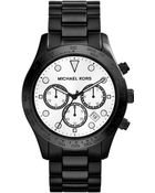 Michael Kors Ladies Layton Black Plated Chronograph Watch - Lyst