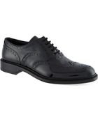 Saint Laurent Classic Army Brogues in Black Leather - Lyst