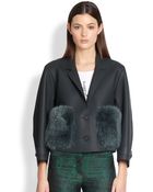 Burberry Prorsum Fur-Pocket Leather Jacket - Lyst