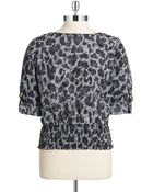 MICHAEL Michael Kors Animal Print Top - Lyst