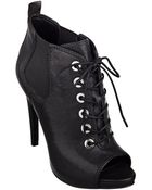 Nine West Elekra Peep Toe Booties - Lyst