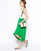 Asos Midi Skirt With Hanky Hem - Lyst