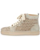 Christian Louboutin Louis Spiked Suede Sneaker - Lyst