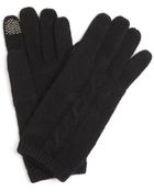 Portolano Black Cashmere Cable Knit Itouch Gloves - Lyst