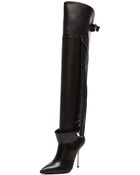 Versace Fringe Thigh High Leather Boots - Lyst