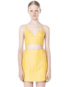 Alexander Wang Raw Edge Triangle Leather Bralette - Lyst