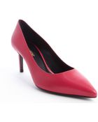 Saint Laurent Fuschia Leather Point Toe Pumps - Lyst