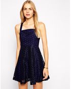 Aryn K. Lace Aline Dress With Criss Cross Back - Lyst