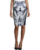 Monique Lhuillier Crane Printed Canvas Skirt - Lyst