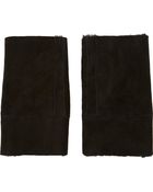 Miharayasuhiro Black Shearling Fingerless Mittens - Lyst