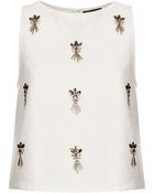 Topshop Cluster Embellished Shell Top - Lyst