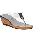Onex For Jildor Brucie Wedge Sandal Pewter Leather - Lyst