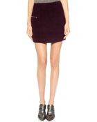 T By Alexander Wang Felt Miniskirt - Ink - Lyst