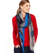 Vince Camuto Color Block Paisley Border Wrap - Lyst