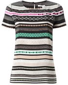 Diane von Furstenberg 'Tori' Embellished Printed T-Shirt - Lyst