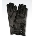 Giorgio Armani Napa Leather Glove With Buttons - Lyst