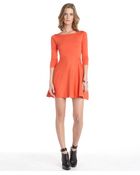 French Connection Favela Red Cotton Blend 3/4 Sleeve Sweater Dress - Lyst