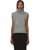 3.1 Phillip Lim Grey Sleeveless Wool Turtleneck - Lyst
