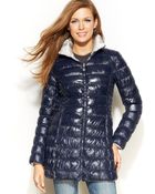 Laundry By Shelli Segal Reversible Packable Down Puffer Coat - Lyst