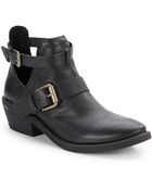 Lucky Brand Chaves Cutout Leather Ankle Boots - Lyst