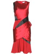Prabal Gurung Silk Dress With Ruffled Hemline - Lyst