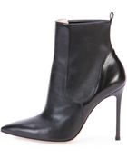 Gianvito Rossi Stretch Leather Ankle Boot - Lyst