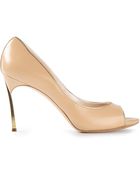 Casadei Peep Toe Pump - Lyst