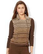 Lauren by Ralph Lauren Cotton Moto Sweater - Lyst