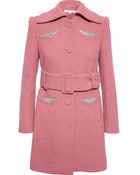 Carven Virgin Wool Coat with Jeweled Pockets - Lyst