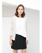 Mango V-Neck Striped Cardigan - Lyst