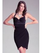 Bebe Petite Bustier Halter Dress - Lyst