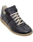 Maison Margiela Pearlized Embossed Leather Sneakers - Lyst