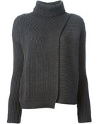 Joseph Ribbed Turtle Neck Cardigan - Lyst