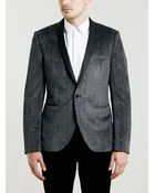 Topman Grey Printed Skinny Fit Velvet Blazer - Lyst