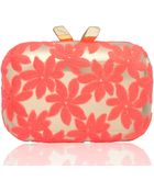 Kotur Margo Floralembroidered Minaudiere Pinkgold - Lyst