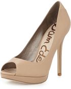 Sam Edelman Ella Peep-Toe Platform Pump - Lyst