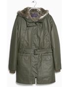 Violeta By Mango Faux-Fur Quilted Parka - Lyst