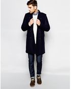 Ben Sherman Shawl Collar Peacoat - Lyst