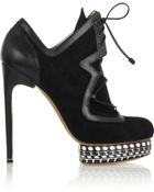 Nicholas Kirkwood Elaphe And Leather-Trimmed Suede Ankle Boots - Lyst