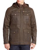 Guess Hooded Weathered-Look Jacket - Lyst