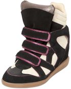 Isabel Marant Etoile 80Mm Wila Suede Wedge Sneakers - Lyst