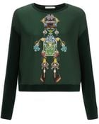 Mary Katrantzou Knipi Sweater Ls Tikki Man Green - Lyst