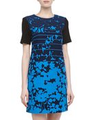 4.collective Short-Sleeve Striped & Floral Print Dress - Lyst