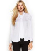 Michael Kors Michael Long-Sleeve Fringe-Tie Blouse - Lyst