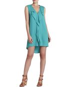 BCBGMAXAZRIA Jena Sleeveless Draped-Placket Shift Dress - Lyst