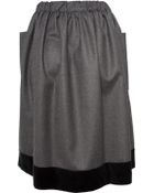 Comme Des Garçons Velvet Trim Drawstring Wool Skirt Grey - Lyst